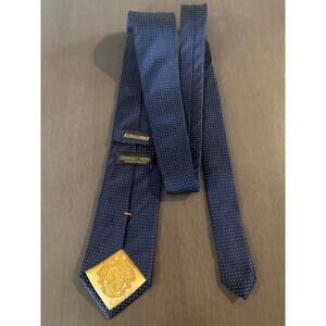 Donald Trump Signature Collection Tie Blue/White Dots 100% silk 57" x 3 1/2